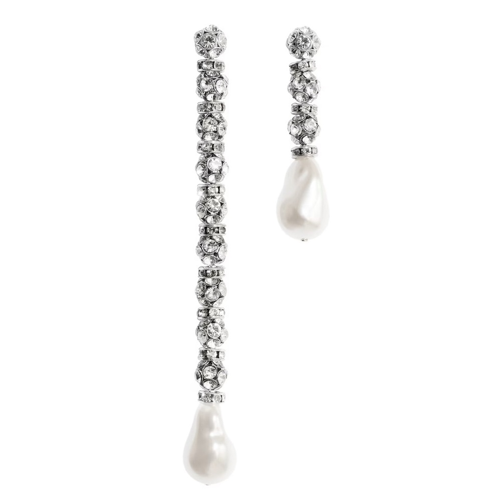 MAGDA BUTRYN H&M RHINESTONE PEARL DROP EARRINGS